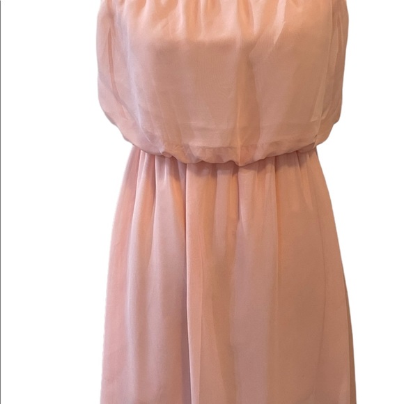 Women  Strapless Blouse High Low Poetry Coral Pink size large - Picture 7 of 7